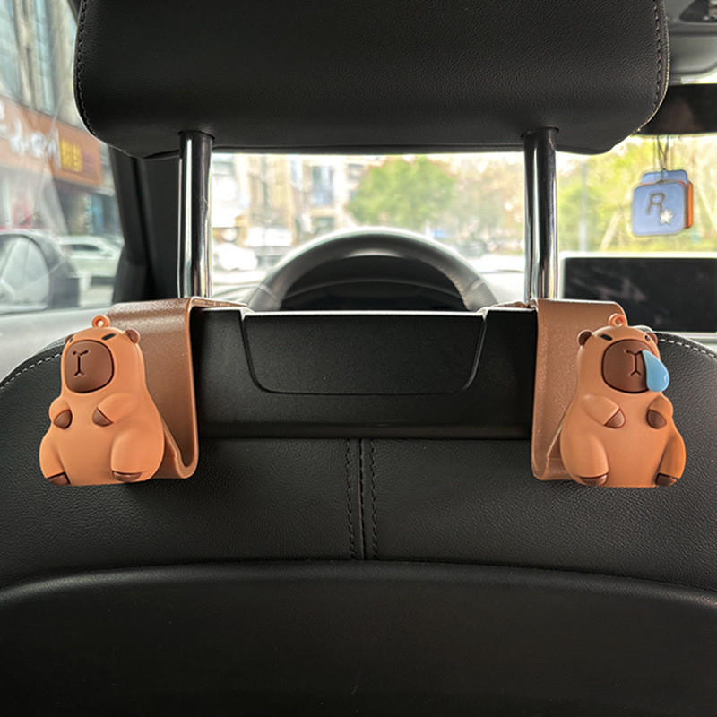 พร้อมส่ง ตะขอนรถยนต์ Capybara สไตล์การ์ตูน แข็งแรง ทนทาน อเนกประสงค์ ติดตั้งง่าย ตะขอรถ - รูปที่ 4