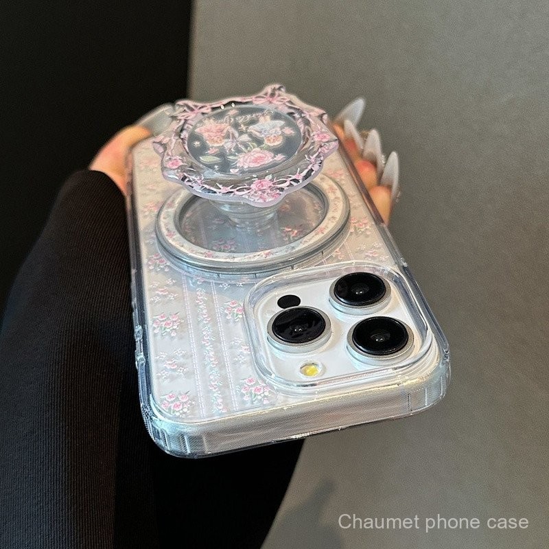 เคสโทรศัพท์แม่เหล็กลายดอกไม้ลูกไม้ Niche สำหรับ iPhone 15/14 Pro Max กันกระแทก 13 กันกระแทก 12/11 รูใหญ่ เคสนุ่ม XR Niche EFJ9 - รูปที่ 2