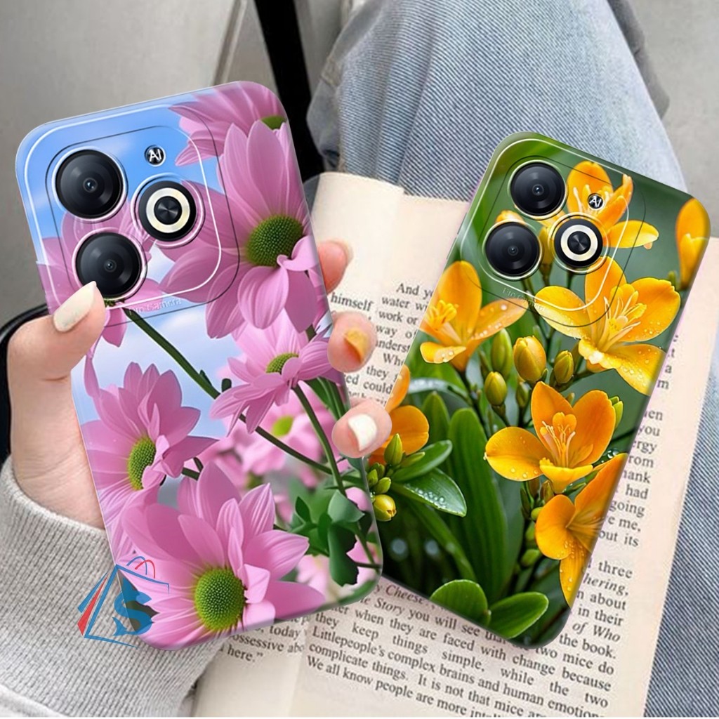 [SHARK CASE] Softcase ITEL A70 A60 A60S P40 S23 S23 PLUS Beautiful Floral Motif - Itel Cessing - Ite