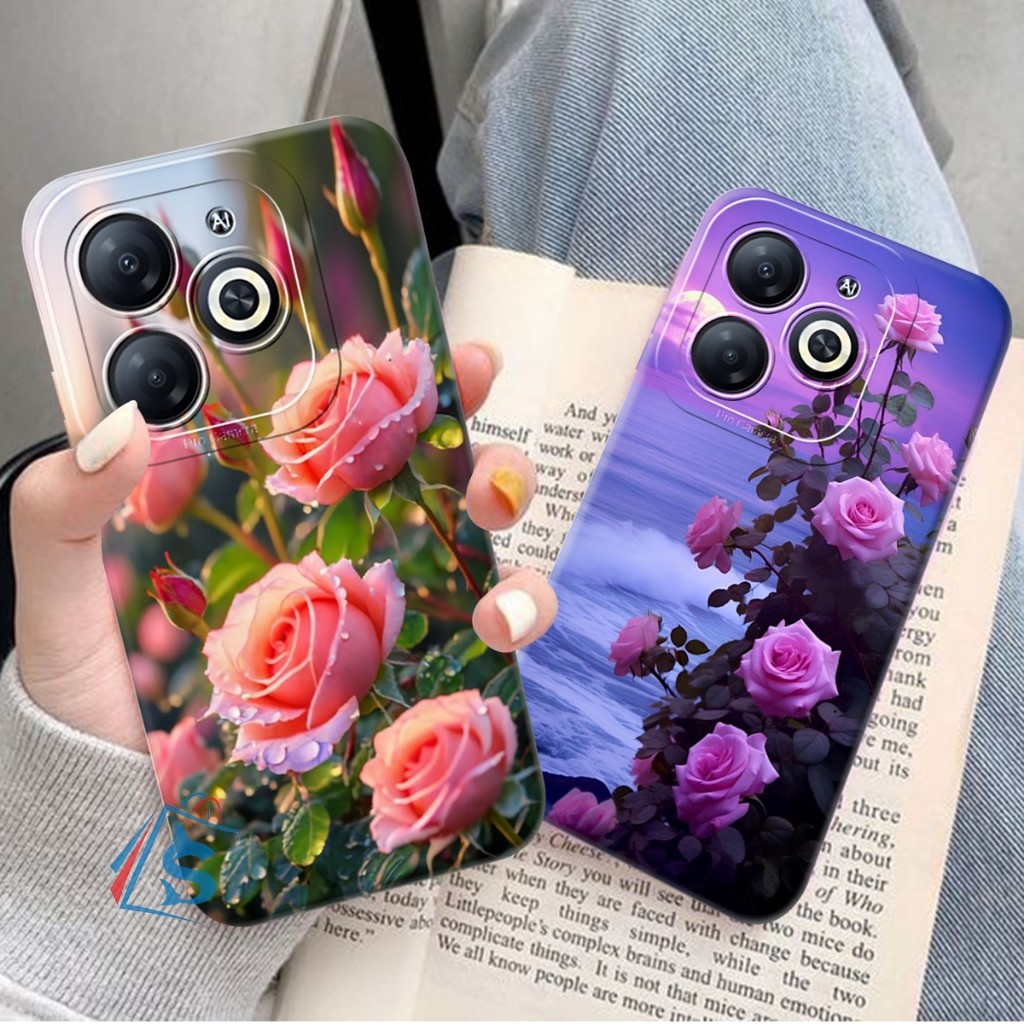[SHARK CASE] Softcase ITEL A70 A60 A60S P40 S23 S23 PLUS Aesthetic Flower Motif - Itel Cessing - เคส