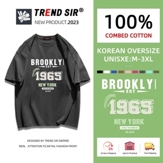 TrendSir⚡พร้อมส่ง⚡เสื้อยืด oversize👏104%cotton โอเวอร์ไซส์ มีของพร้อมส่ง🎶เสื้อโอเวอร์ไซส์เกาหลี เสื้อผ้าสาวอวบอ้วน เสื้อยืดแขนสั้นพิมพ์ลายตัวหนังสือ✔สำหรับชายและหญิง