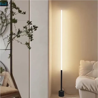 ไฟพื้นเรียบง่าย Nordic LED ห้องนั่งเล่นห้องนอนแนวตั้งโคมไฟข้างเตียงผนังมุมมุมโคมไฟพื้น ด้วยการควบคุมระยะไกลแสงบรรยากาศ