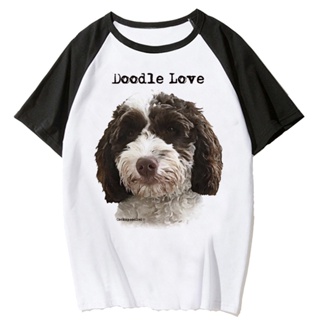 เสื้อยืด พิมพ์ลายมังงะ Labradoodle สไตล์สตรีท ยุค 2000 สําหรับผู้หญิง