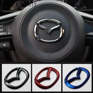 Hys สติกเกอร์โลโก้ สีแดง ดํา น้ําเงิน เงิน สําหรับติดพวงมาลัยรถยนต์ Mazda 2 3 6 CX-4 CX-5 CX-30 1 ชิ้น