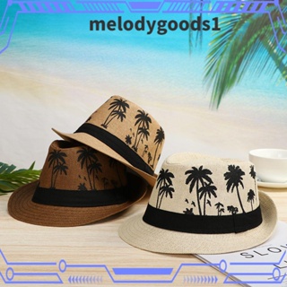 Melodygoods1 หมวกชายหาด ฤดูใบไม้ผลิ ฤดูร้อน ผู้ชาย ผู้หญิง หมวก Fedora หมวกคู่ หมวกแจ๊ส