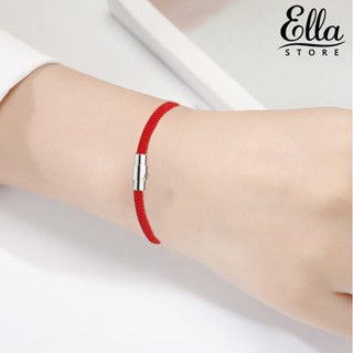 Ellastore123 สร้อยข้อมือเชือกไนล่อน สีพื้น สําหรับคู่รัก ปาร์ตี้