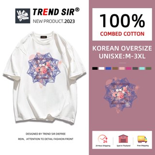 TrendSir⚡พร้อมส่ง⚡เสื้อยืด oversize👏100%cotton โอเวอร์ไซส์ มีของพร้อมส่ง🎶ฮิปฮอป เสื้อวินเทจ ออกแบบเสื้อผ้าสําหรับสาว ใหม่และเป็นมิตรกับสิ่งแวดล้อม สไตล์เกาหลีเสื้อเสื้อยืด✔สำหรับชายและหญิง