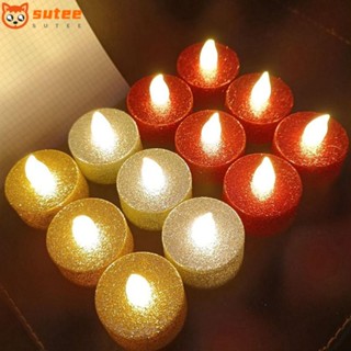 Sutee โคมไฟเทียน ลาย Diwali ประดับกลิตเตอร์ ขนาดเล็ก สําหรับตกแต่งบ้าน ฮาโลวีน 12 ชิ้น ต่อชุด