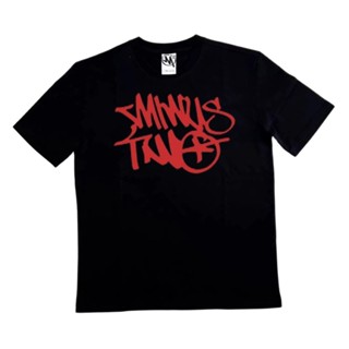 เสื้อยืดแขนสั้น พิมพ์ลายตัวอักษร Minus Two สไตล์ฮิปฮอป ฮาราจูกุ สําหรับผู้ชาย และผู้หญิง Y2k