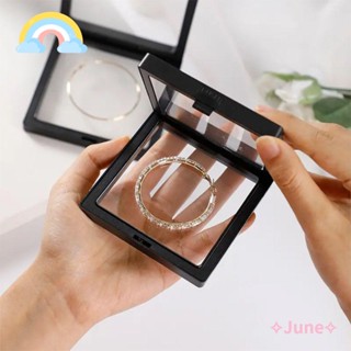 June กรอบลอยน้ํา พลาสติก ทรงสี่เหลี่ยม ขนาด 7x7x0.8 นิ้ว สไตล์วินเทจ 5 ชิ้น|กรอบโชว์เครื่องประดับ เหรียญ แบบลอยน้ํา