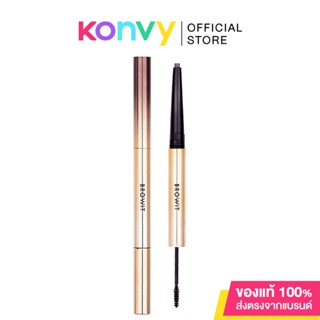 Browit Ultra Fine Duo Eyebrow Pencil Mascara 0.16g+1.26g #Chocolate Brown บราวอิท ดินสอเขียนคิ้วแบบ 2 in 1 ในแท่งเดี...