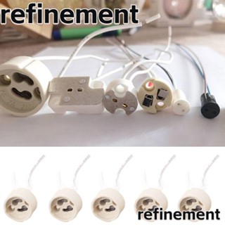 Refinement ฐานหลอดไฟ G4 ซ็อกเก็ตเชื่อมต่อสายไฟ สําหรับไฟฮาโลเจน LED G4 G5.3 G9 หัวเซรามิก 10 ซม. โคมไฟฮาโลเจน