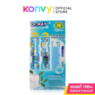 Dr.ray Gift Set เซทผลิตภัณฑ์ดูแลช่องปากแปรงสีฟันและยาสีฟัน 5 ชิ้น.