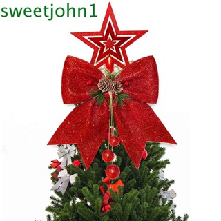 Sweetjohn โบว์กลิตเตอร์ แฮนด์เมด ทนทาน สําหรับตกแต่งบ้าน ต้นคริสต์มาส ปีใหม่