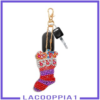 [Lacooppia1] พวงกุญแจถุงเท้า ลายกวางเอลก์ คละแบบ DIY สําหรับผู้ใหญ่ วันคริสต์มาส 5 ชิ้น