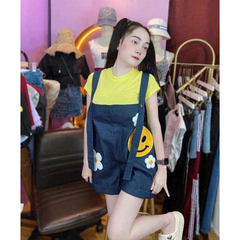 google2 ชุดเซ็ตเอี๊ยมกางเกง-ปักน้องยิ้ม เซ็ตสองชิ้นน่ารักๆๆ เสื้อผ้าผู้หญิง-แฟชั่นตามกระแส
