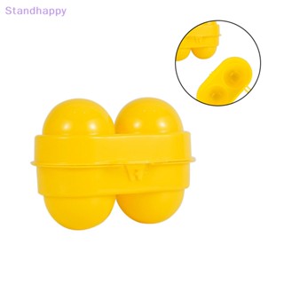 Standhappy ใหม่ กล่องเก็บไข่ สีเหลือง 2 ช่อง สําหรับตั้งแคมป์ เดินทาง