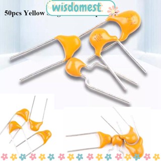 Wisdomest ตัวเก็บประจุหินเดี่ยว สีเหลือง 473 104 154 224 100 47 150 220nf 0.1 0.15 0.22uf 50 ชิ้น MLCC