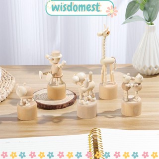 Wisdomest ฟิกเกอร์ไม้ รูปสัตว์ ยีราฟ สุนัข สําหรับตกแต่งบ้าน DIY