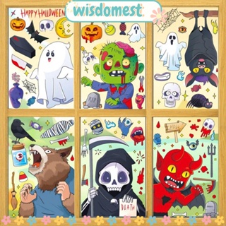 Wisdomest สติกเกอร์ ลายฟักทอง แม่มด ค้างคาว แม่มด ฟักทอง ฮาโลวีน ไร้หน้า น่ารัก สําหรับตกแต่งบ้าน ปาร์ตี้ฮาโลวีน