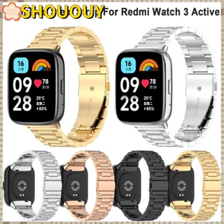 Shououy สายนาฬิกาข้อมือสเตนเลส โลหะ แบบเปลี่ยน สําหรับ Redmi Watch 3 Active Smart Watch