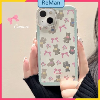          เคสโทรศัพท์มือถือแบบแข็ง ชุบไฟฟ้า ลายหมี โบว์ สําหรับ iPhone 14Promax 13 12 11 14Promax 14plus 13 12pro 12 11 pro max Xr Xs max 7 8 Plus 13 pro max 13 12 12pro 11promax 11