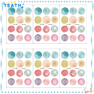 Teath สติกเกอร์ ลายจุด สีรุ้ง ทรงกลม ลอกออกได้ สําหรับติดตกแต่งผนังบ้าน ห้องนั่งเล่น 72 ชิ้น