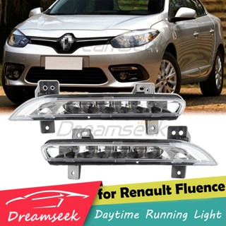 กรอบไฟตัดหมอก LED DRL เลนส์ใส สีขาว สําหรับ Renault Fluence 2014 2015 2016