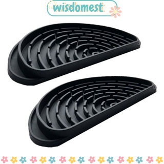 Wisdomest ถาดซิลิโคน สีดํา สําหรับใส่ฟองน้ําล้างจาน ในตู้เย็น 2 ชิ้น