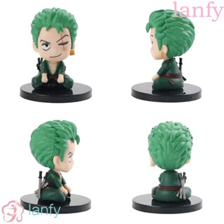 Lanfy โมเดลฟิกเกอร์ PVC รูปอนิเมะ Luffy Zoro น่ารัก ของขวัญคริสต์มาส ของเล่นสําหรับเด็ก 4 ชิ้น ต่อชุด