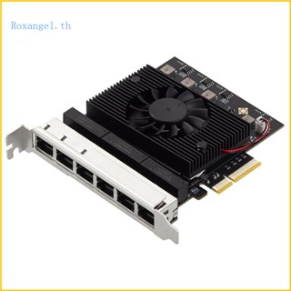 Rox การ์ดเครือข่าย PCIE 2 5 Gigabit RTL8125B 6 พอร์ต RJ45 10 100 1000 2500Mb