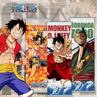 โปสเตอร์ผ้า ลายการ์ตูนอนิเมะ One Piece MONKEY D.LUFFY ZORO ROBIN NAMI สําหรับแขวนตกแต่งผนังบ้าน