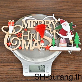 【Buran】จี้ป้ายไม้ ลายตัวอักษร Merry Christmas 1 2 3 5 พร้อมพู่ สําหรับแขวนตกแต่งต้นคริสต์มาส