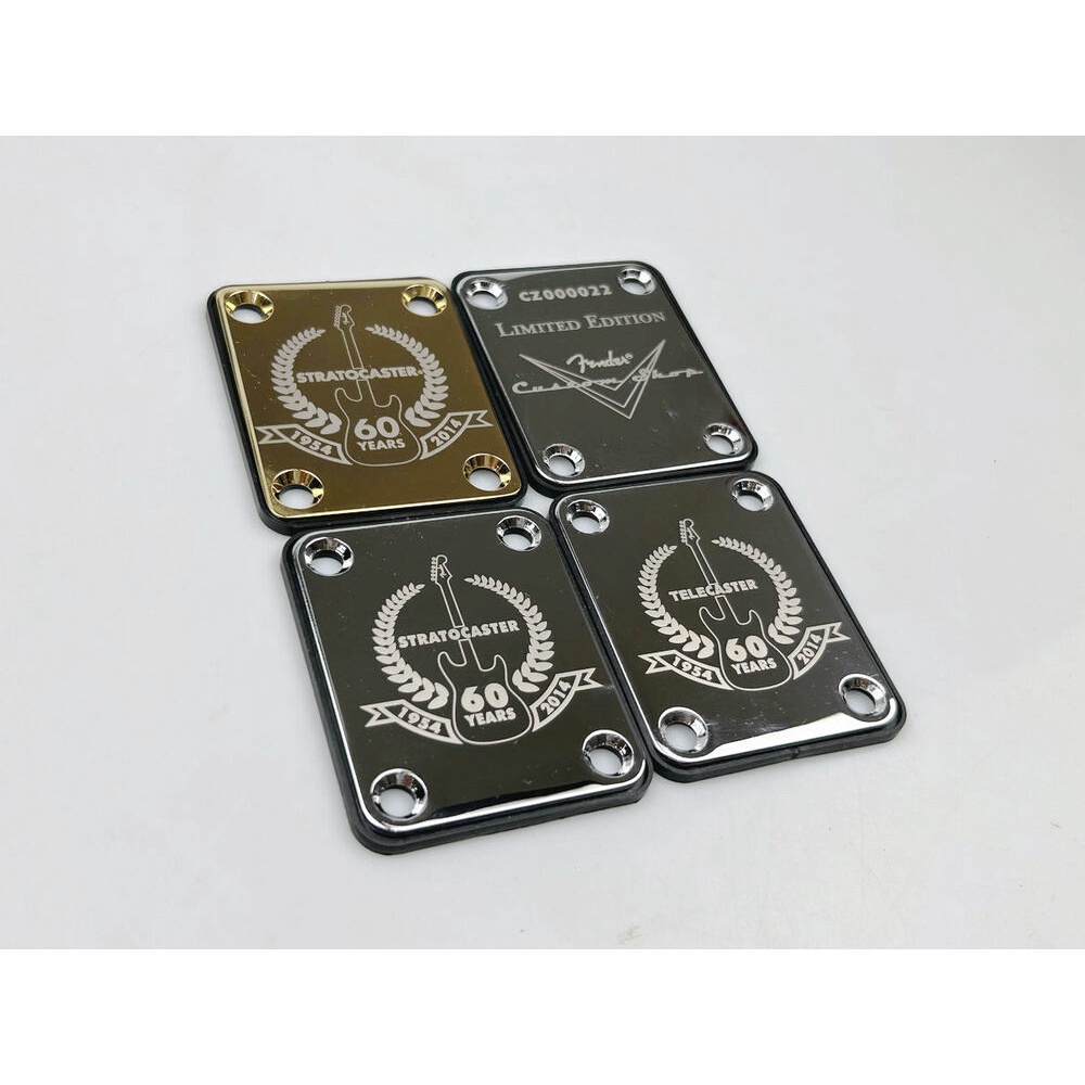 แผ่นคอกีตาร์ไฟฟ้า ครบรอบ 60 ปี โครเมี่ยม ทอง ดํา สําหรับกีตาร์เทเลแคสเตอร์ Fender Stratocaster