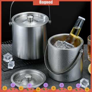 ♪Bagood♪พร้อมส่ง ใหม่ ถังน้ําแข็งสเตนเลส มีฉนวนกันความร้อน 1.6 ลิตร สําหรับไวน์ เบียร์ แชมเปญ ปาร์ตี้ KTV