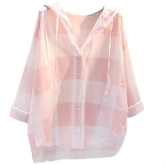 ขายส่ง เสื้อคลุมกันแดด มีฮู้ด ทรงหลวม 7157