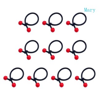 Mary 10 ชิ้น ยางรัดผมถั่วแดง สําหรับเด็ก แฟชั่น สีเรียบง่าย ยางรัดผมเด็ก ชุดยางรัดผม ยืดหยุ่น เด็กผู้หญิง