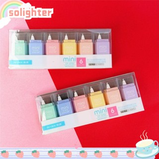 Solighter เทปลบคําผิด พลาสติก สีขาว 6 ชิ้น สําหรับสํานักงาน