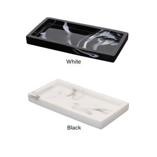 Waterproof Home Decor Household Modern Resin Rectangle Non Slip Soap Marble Texture Countertop Bathroom Tray