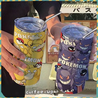 [Animation Peripheral 🥤Limited Cup] แก้วกระติกน้ําร้อน สเตนเลส ลายการ์ตูนเป็ด มีหลอดดูด คุณภาพสูง สําหรับออฟฟิศ