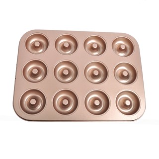 Kitchen Tool DIY Carbon Steel Muffin Non Stick Easy Clean 12 Cavity Mini Bagel Donut Baking Pan