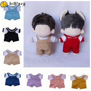 Lollipo1 ชุดเสื้อผ้าตุ๊กตา เสื้อยืด ผ้าฝ้าย ลายการ์ตูน หลากสี 20 ซม. DIY