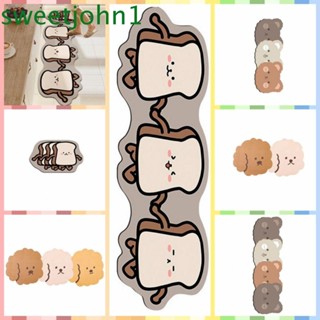 Sweetjohn พรมเช็ดเท้าโพลีเอสเตอร์ กันลื่น ลายการ์ตูนสุนัข ขนมปัง หมี กันฝุ่น สําหรับห้องครัว ห้องนั่งเล่น