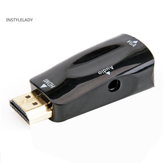 Instylelady อะแดปเตอร์แปลงเสียง HW2208 Mini 1080P HDMI เป็น VGA สําหรับ PC แล็ปท็อป DVD เดสก์ท็อป