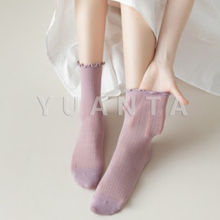 Yuanta ถุงเท้า ทรงหลวม  สไตล์ญี่ปุ่น แฟชั่นฤดูร้อน  Women socks