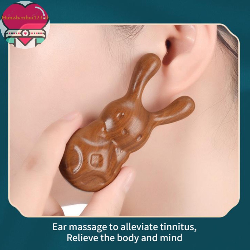 Hanhai หวีนวดจมูก และตา รูปกระต่าย สีทอง บรรเทาอาการปวดตา 1 ชิ้น