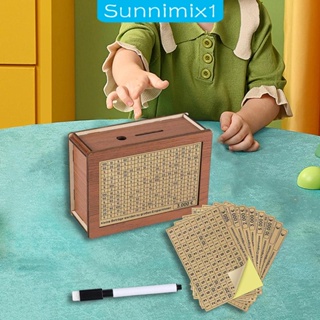 [Sunnimix1] กระปุกออมสินไม้ แบบพกพา พร้อมกล่องไม้ พร้อมเคาน์เตอร์ สําหรับเด็ก และผู้ใหญ่