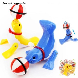 Favoritegoods ของเล่นหัวสิงโตทะเล พลาสติก หมุนได้ 360 องศา สุ่มสี สําหรับเด็ก 3 ชิ้น