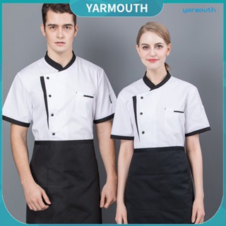 Yyr--เสื้อแจ็กเก็ตเชฟแขนสั้น ระบายอากาศ ใส่สบาย สําหรับเชฟร้านอาหาร