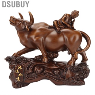 Dsubuy Cattle Ornaments  Ebony Unique Appearance Desktop Sculpture Good Moral Glossy Texture for Bookshelf